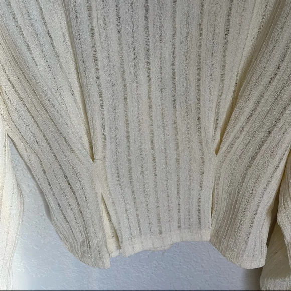 Zara Surplice Side Button Balloon Sleeve Blouse - Picture 6 of 6